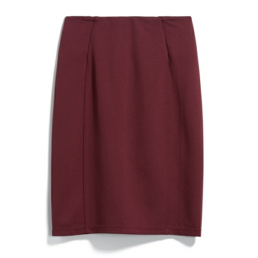 Liverpool Bia Knit Pencil Skirt - Burgundy